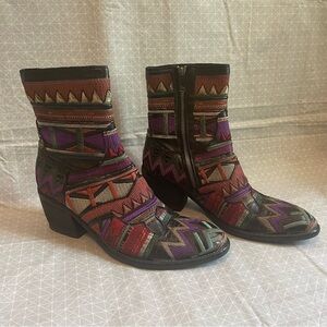 Sundance Marco Delli Mariama Embroidered Leather Boots 40